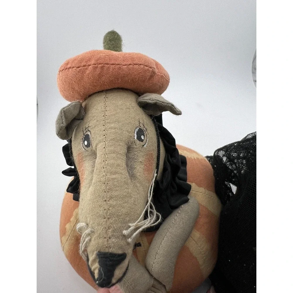 Halloween Primitive‎ Vintage Stuffed Pumpkin Mousse Sand Filled Base